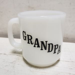 GRANDPA Vintage Glasbake USA milk glass coffee tea mug kitchen drink cup